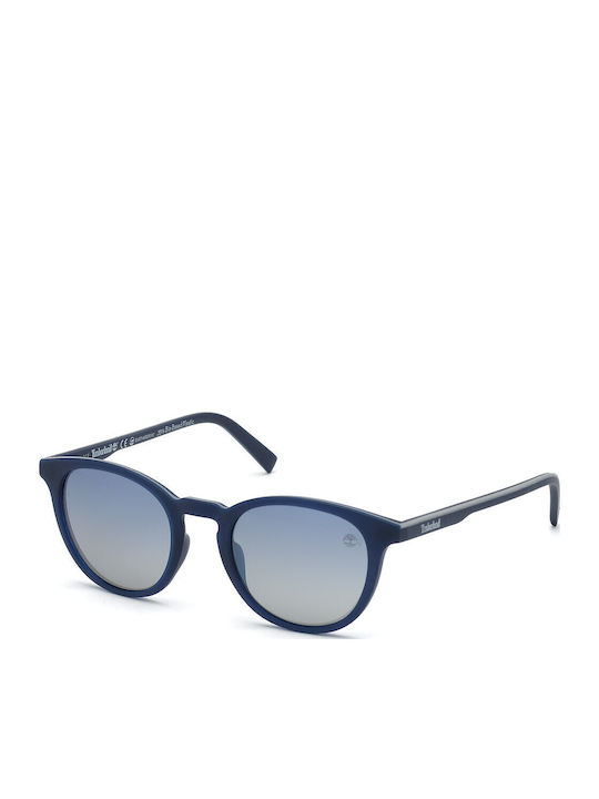 Timberland Men's Sunglasses with Navy Blue Plastic Frame and Polarized Lens TB9197 91D