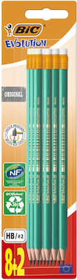 Bic Eco Evolution 655 Pencil HB Set with Eraser Green 10pcs