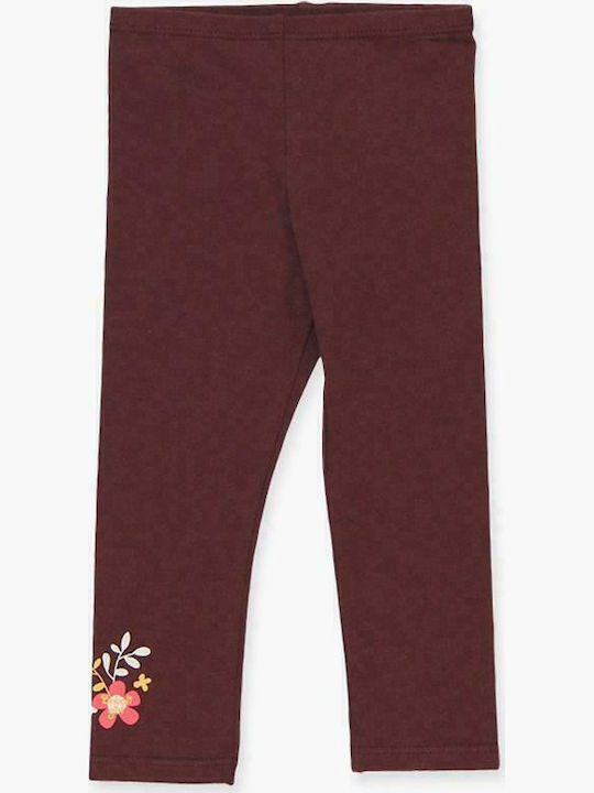 Boboli Kids Legging Long Burgundy Stretch Knit Leggings