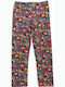 Kinder Leggings Lang Mehrfarbig Stretch Knit Leggings Floral