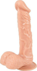 You2Toys European Lover Medium Glass Dildo with Balls and Suction Cup Flesh 20cm