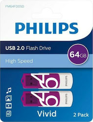 Philips Vivid Edition 64GB USB 2.0 Violet Philips Vivid Edition 64GB USB 2.0 Violet