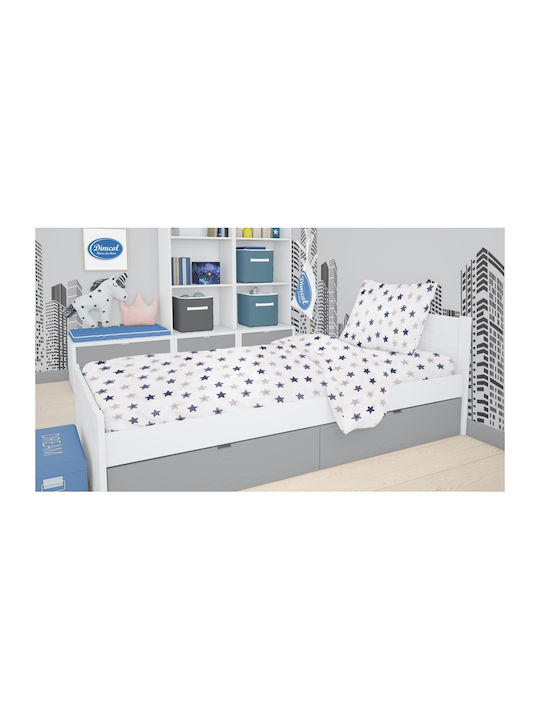 Dimcol Duvet Crib Cotton Star Blue 120x160cm