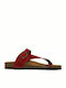 Plakton Leather Women's Flat Sandals Anatomic Apure Rojo