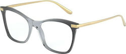 Dolce & Gabbana Logo Plaque Eyeglass Frame Butterfly Gray DG3331 3268