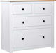 Chest of Drawers of Solid Wood with 4 Drawers White 80x40x83cm