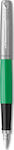 Parker Πένα Γραφής Medium Πράσινη από Ατσάλι με Μπλε Μελάνι