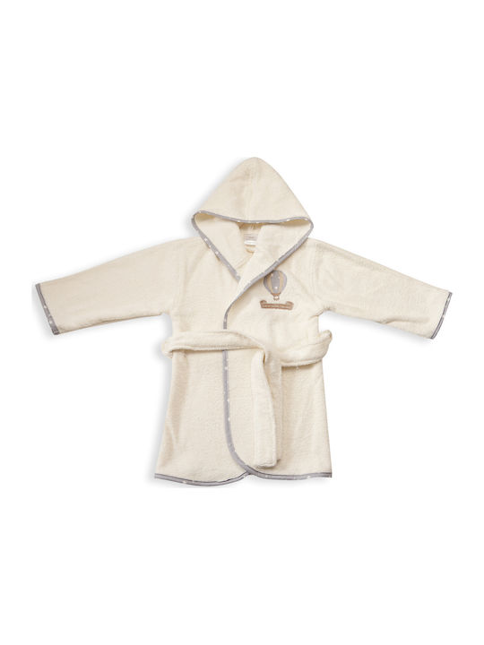Dimcol Kids Hooded Bathrobe Hot air balloon Ecru-Grey 1210910402100106