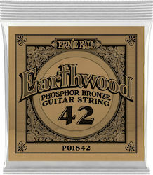 Ernie Ball Earthwood Μονές Χορδές Phosphor Bronze 6τμχ 42"