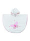 Palamaiki Baby Bademantel Kapuzen Poncho Funny Faces Weiß 60x76cm