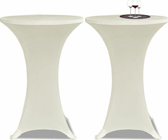 vidaXL Elastisch Tischabdeckung Beige Ø70cm 2Stück