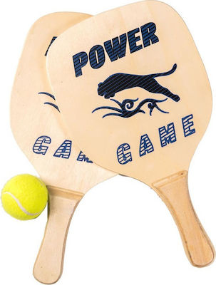 Ocean Power Game Set Strandrackets Beige mit Geradem Beige Griff und Ball