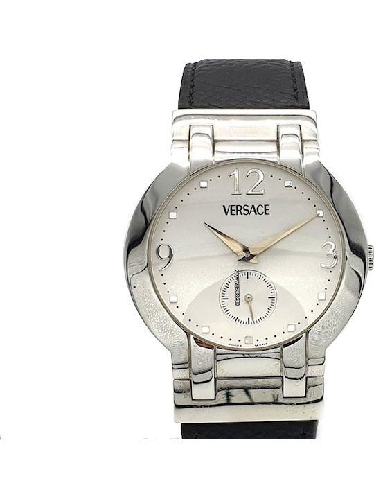 Versace Damen Uhr mit Schwarz Lederarmband