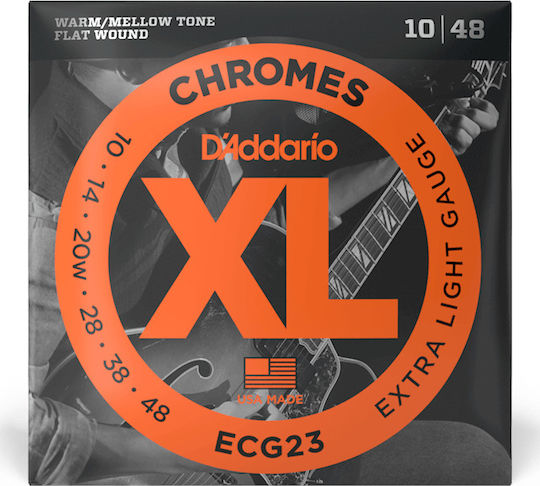 Daddario XL Chrome Electric Guitar Strings Set Chrome Electric Guitar 10 - 48 Extra Light