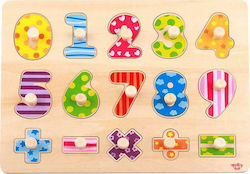 Ξύλινο Παιδικό Puzzle Σφηνώματα Αριθμοί 15pcs για 3+ Ετών Tooky Toys