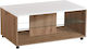 Rechteckig Couchtisch Bert mit Rollen Artisan Oak-White lacquer L101xB60xH45cm