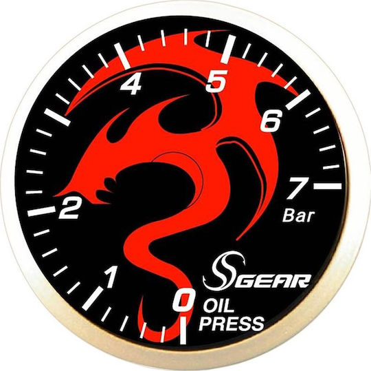S Gear Draco Αναλογικό Όργανο Πίεση Λαδιού Αυτοκινήτου 58mm