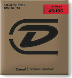 Dunlop Flatwound Corzi Pentru Bas Set Corzi Oțel Inoxidabil 45 - 105 Dunlop Flatwound Corzi Pentru Bas Set Corzi Oțel Inoxidabil 45 - 105
