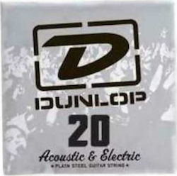 Dunlop Single Steel String for Acoustic Guitar / Electric Guitar Single Plain .020"