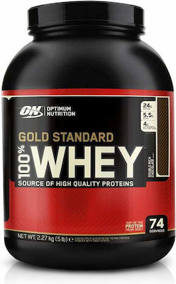 Optimum Nutrition Gold Standard 100% Whey Proteină din Zer cu Aromă de Căpșuni delicioase 2.273kg