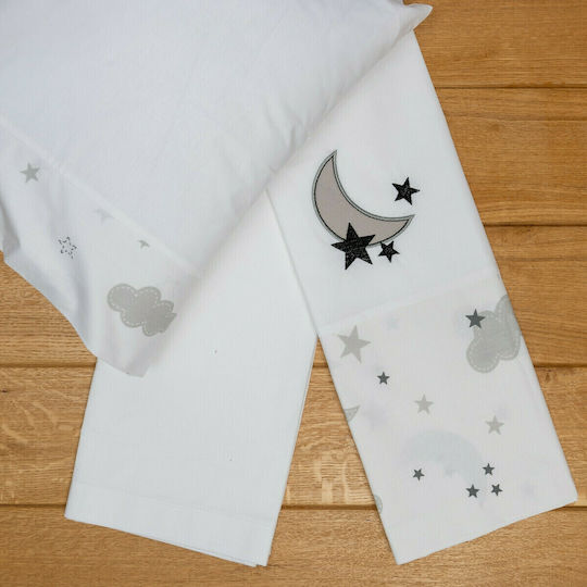 abo Moon Baby Sheets Set Cradle Cotton White 75x100cm 3pcs