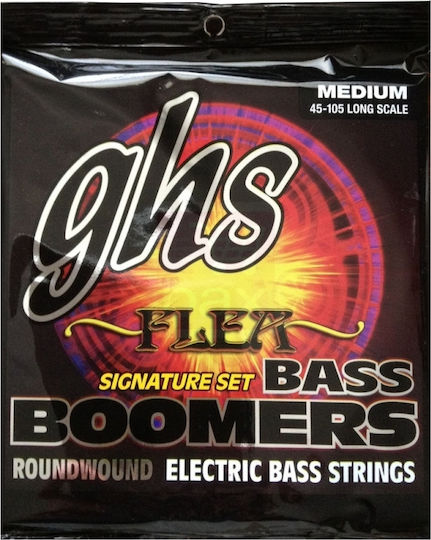 GHS Strings Flea Signature Bass Boomers Set of Bass Strings Nickel Plated Steel for Bass 45 - 105