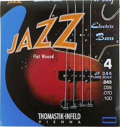 Thomastik Jazz Flat Wound Einzel Basssaiten Reines Nickel 4 Stück 43 Zoll Medium