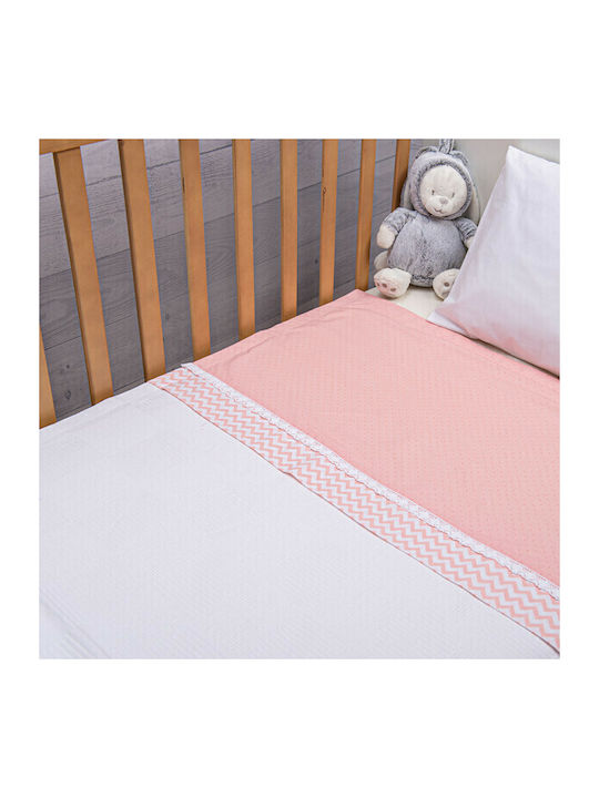 abo Decke Kinderbett Carrot Waffel Rosa 100x150cm