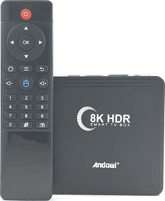 Andowl TV Box Q8K 8K UHD cu WiFi USB 3.0 4GB RAM și 64GB Spațiu de stocare cu Sistem de operare Android 10.0