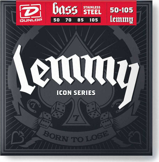 Dunlop Lemmy Kilmister Icon Signature Einstellen Rostfreier Stahl Basssaiten 50 - 105
