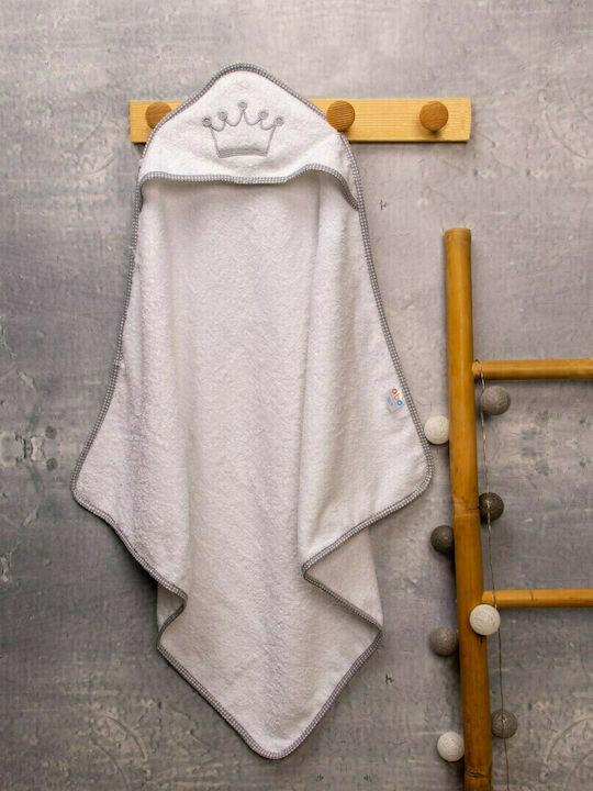 abo Hooded Baby Bath Towel Royal Gray