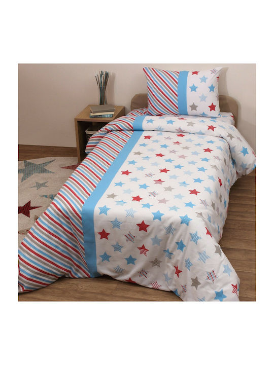 Viopros Set Duvet Crib Cotton Άστρον Multicolour 120x160cm