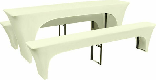 vidaXL Elastisch Tischabdeckung Beige Ø80cm 3Stück