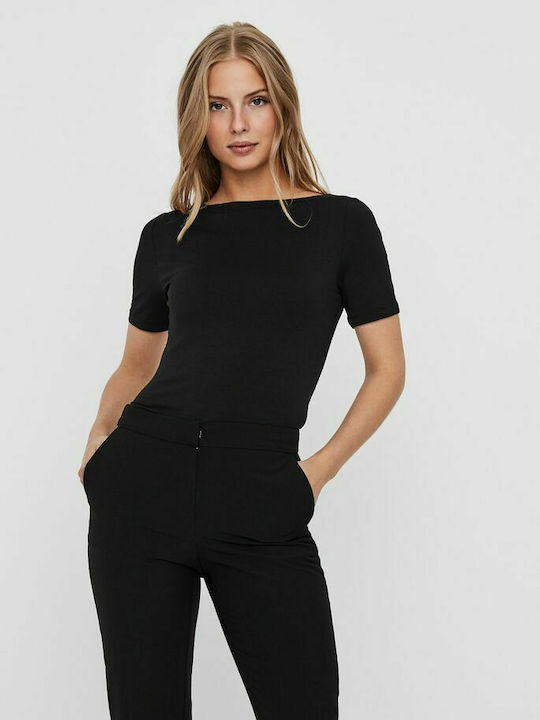 Vero Moda Women's Summer Blouse Short Sleeve Black