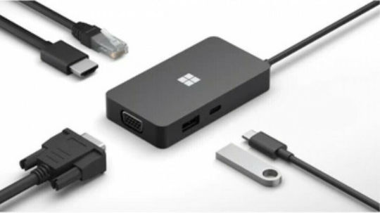 Microsoft Travel Hub USB-C Docking Station with HDMI PD Ethernet Black