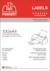Romeo Maestri 100 Selbstklebende A4-Etiketten 210x280mm
