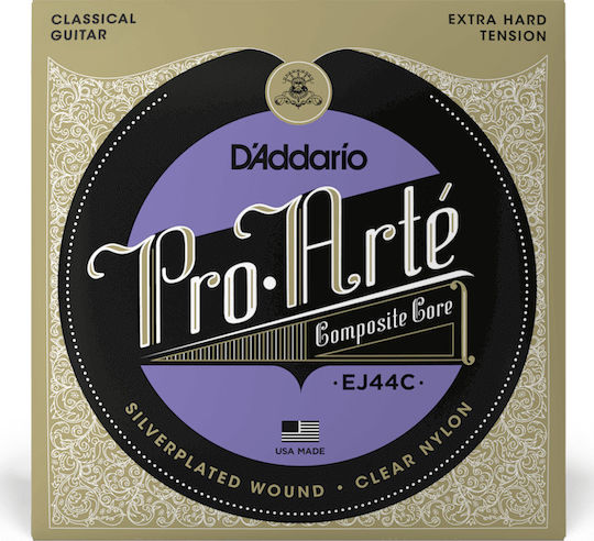 Daddario Set of Nylon Strings for Classic Guitar 4/4 Pro-Arté Composite Extra Hard Tension 29 - 47"