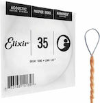 Elixir Single Phosphor Bronze String for Acoustic Guitar Nanoweb Loop End .035"