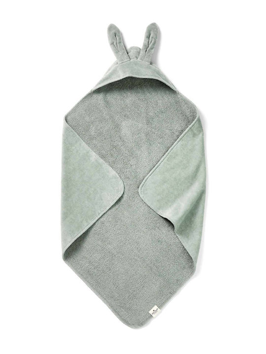 Elodie Details Baby Bath Towel Hooded with Hood Mineral Green 80x80cm