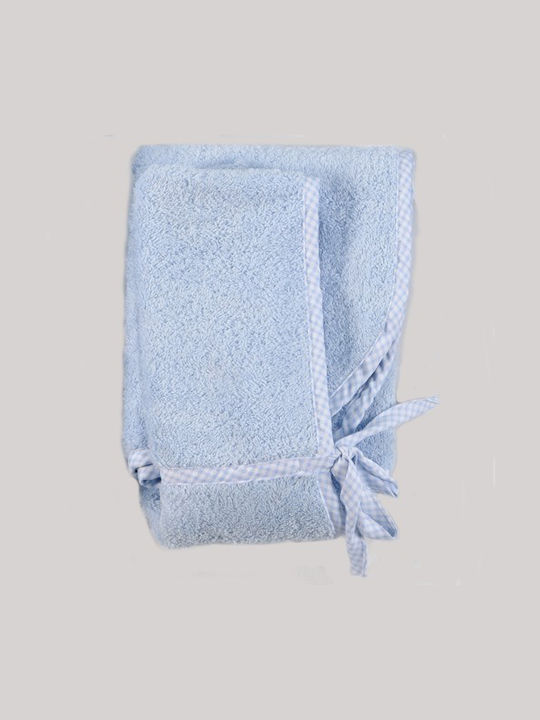 Down Town Home Baby Bath Towel Κάπα Light Blue