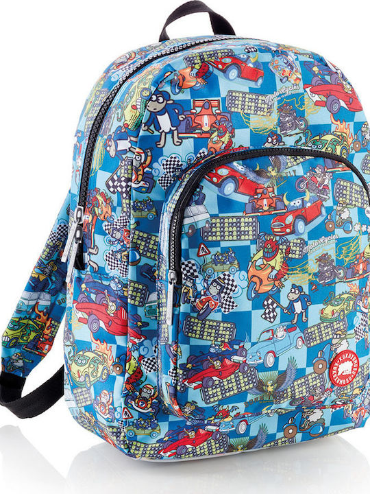 Kukuxumusu Motomix School Bag Backpack Elementary, Elementary in Blue color