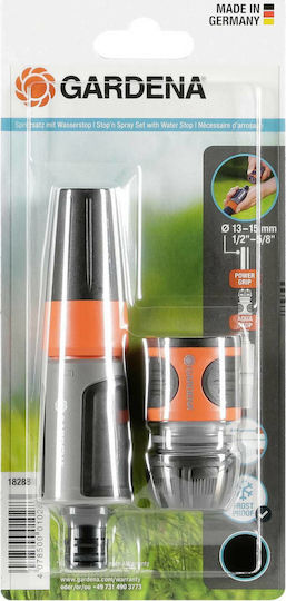 Gardena Stop 'n' Spray Σετ Εκτοξευτήρα Νερού με Ταχυσυνδέσμους 2 Λειτουργιών 13mm 1/2"