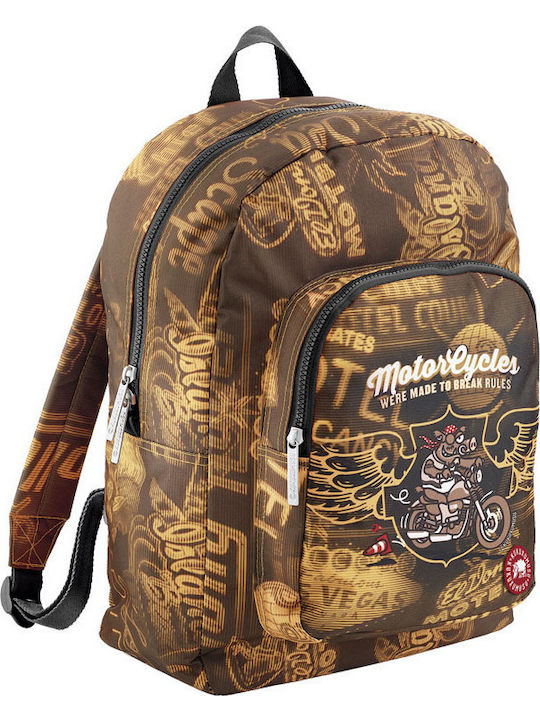 Kukuxumusu Jabali Davinson School Bag Backpack Elementary, Elementary in Brown color