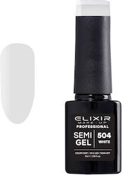 Elixir Ημιμόνιμο Βερνίκι Νυχιών Semi Gel 504 White 5ml