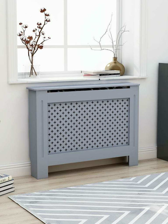 vidaXL Калориферен Капак от MDF Сив 112x19x81см