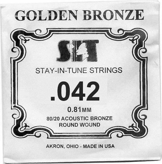 Sit Golden Bronze 80/20 Single String for Acoustic Guitar Bronze 42 Inches