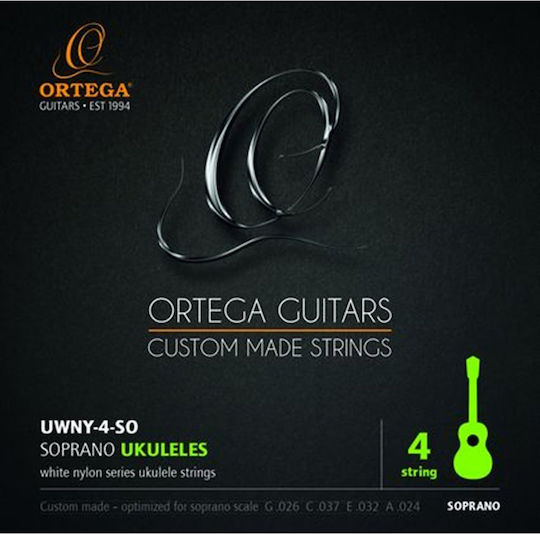 Ortega Σετ Nylon Χορδών 24 - 32" για Γιουκαλίλι White Nylon Series Soprano Ukulele