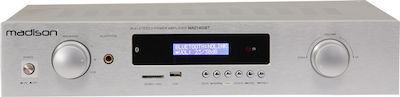 Madison Solide Leistungsverstärker Hi-Fi-Verstärker Stereo MAD1400BT 180W/4Ω 150W/8Ω Silber