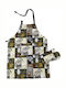 Le Blanc Apron with Oven Mitt Brown 2pcs