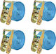 vidaXL Car Luggage Strap with Ratchet Blue 600x3.8cm 4pcs